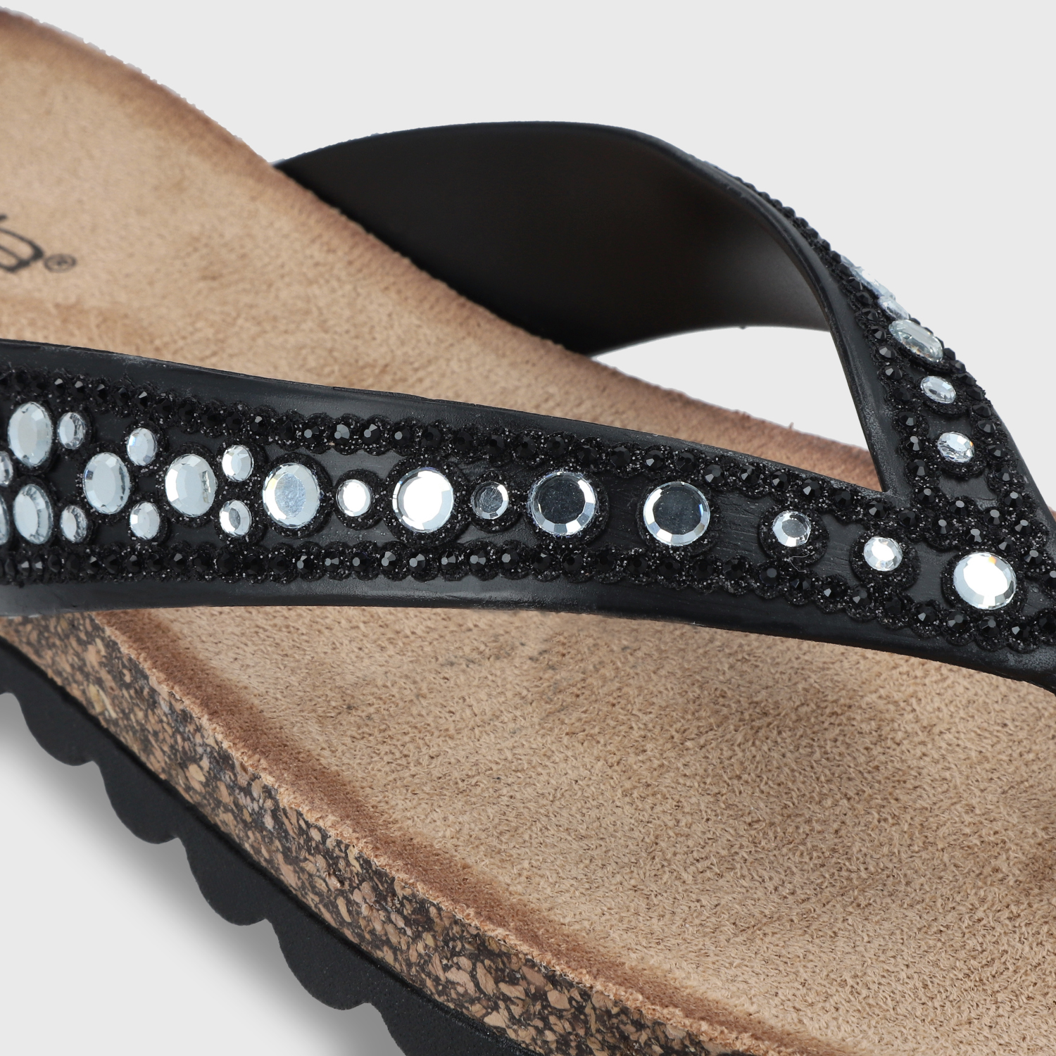 SANDALIA PLANA NEGRA MUJER 52020 - 8
