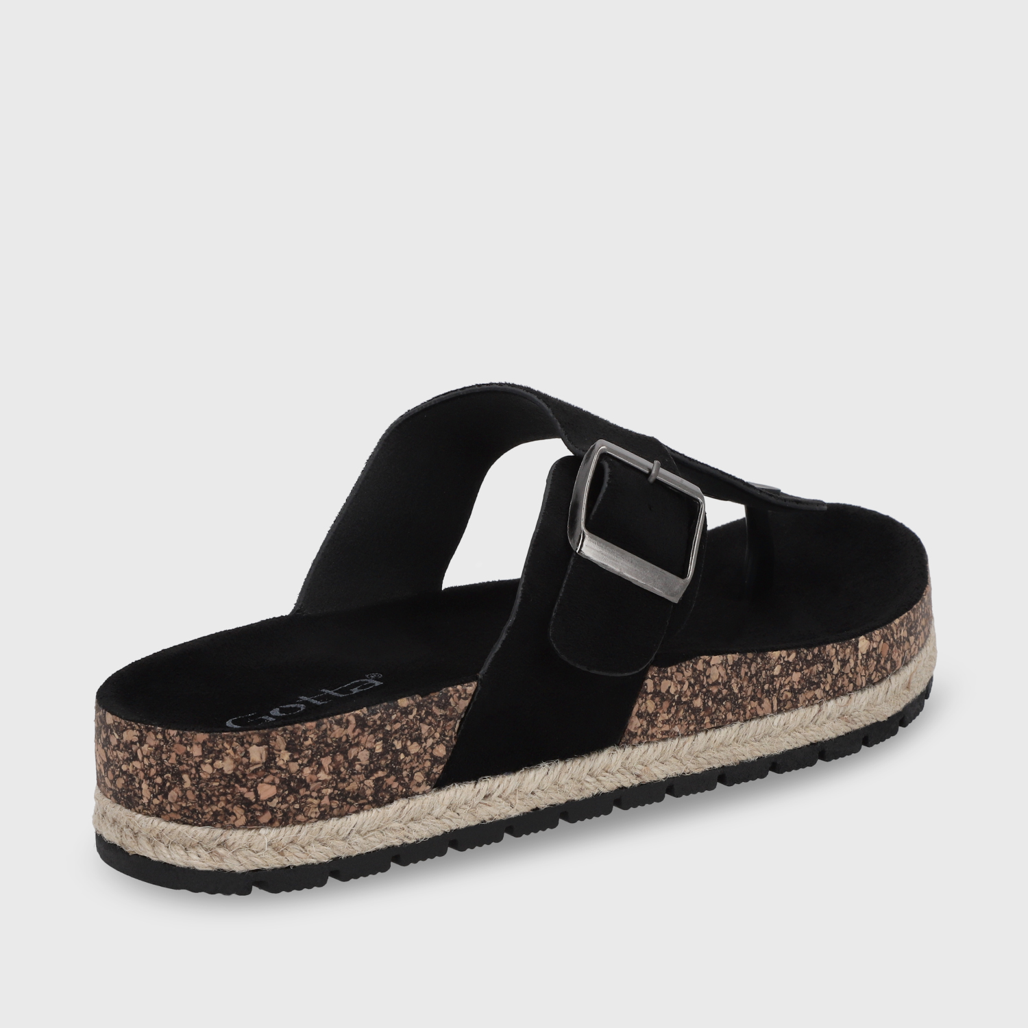 SANDALIA PLANA NEGRA MUJER 42011 - 6