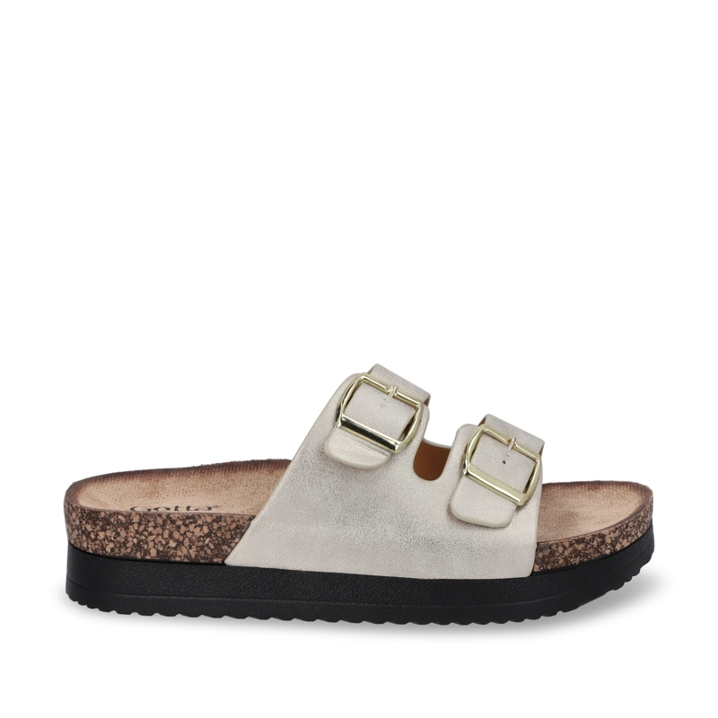 SANDALIA PLANA DORADA MUJER 12062 - 1
