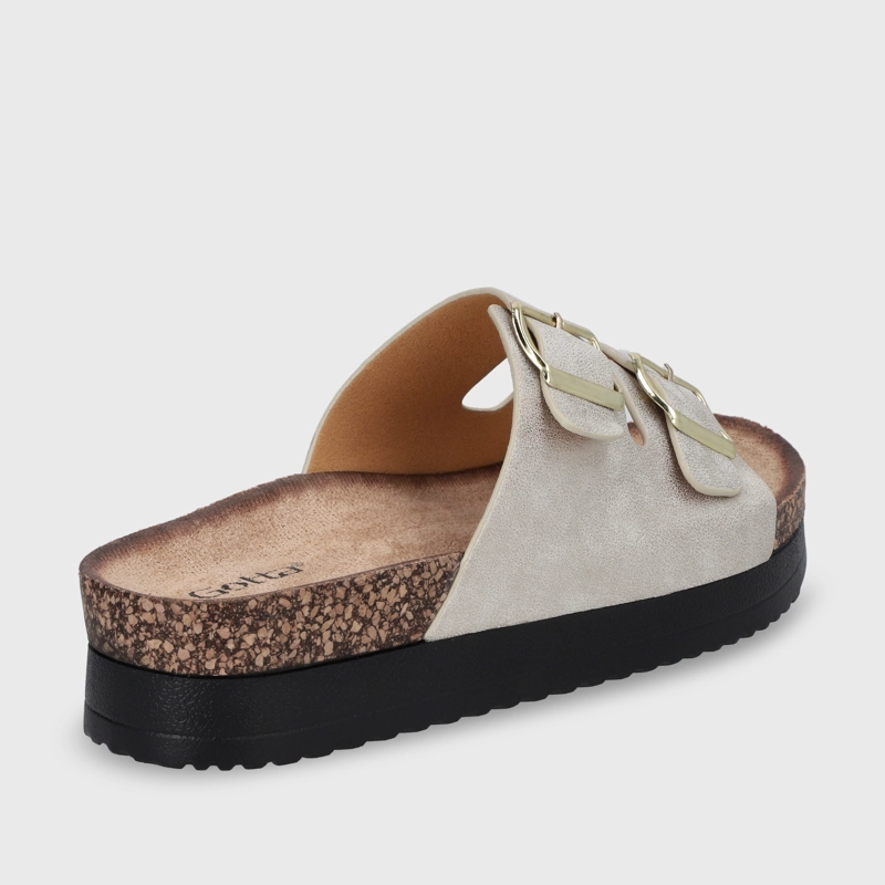 SANDALIA PLANA DORADA MUJER 12062 - 6