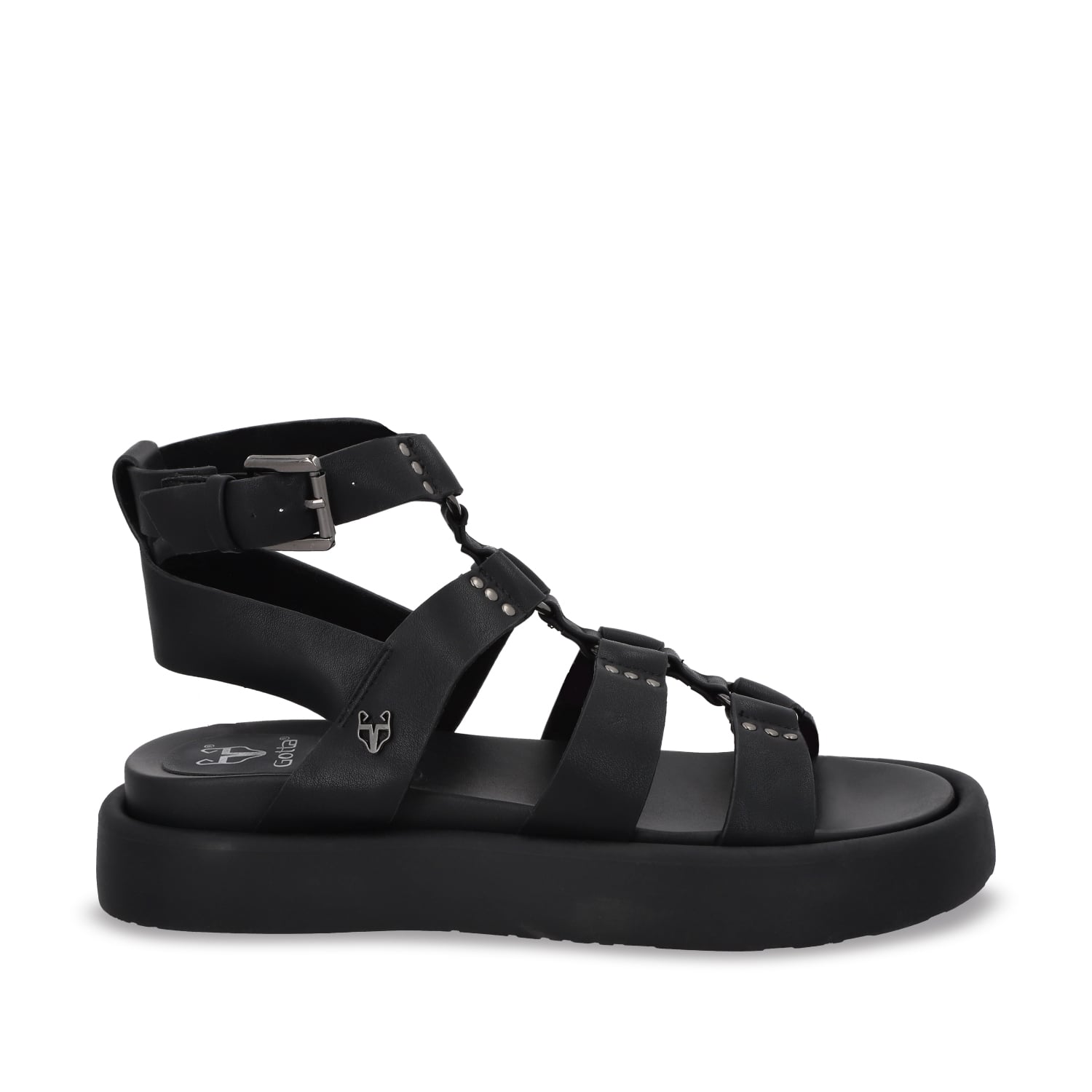 SANDALIA PLANA NEGRA MUJER 55952 - 1