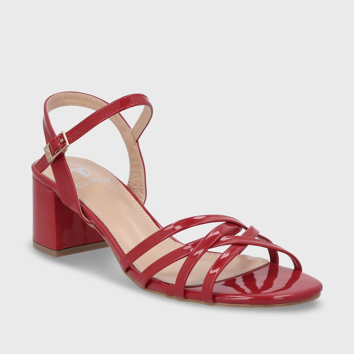SANDALIA TACO ROJA MUJER 55901 - 3