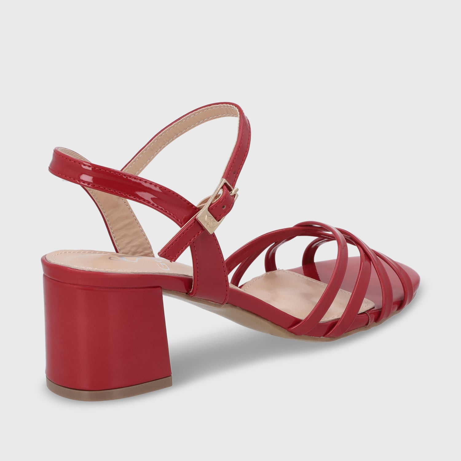 SANDALIA TACO ROJA MUJER 55901 - 6