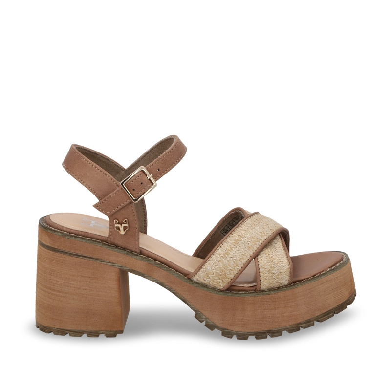 SANDALIA PLATAFORMA BEIGE MUJER 25796 - 1