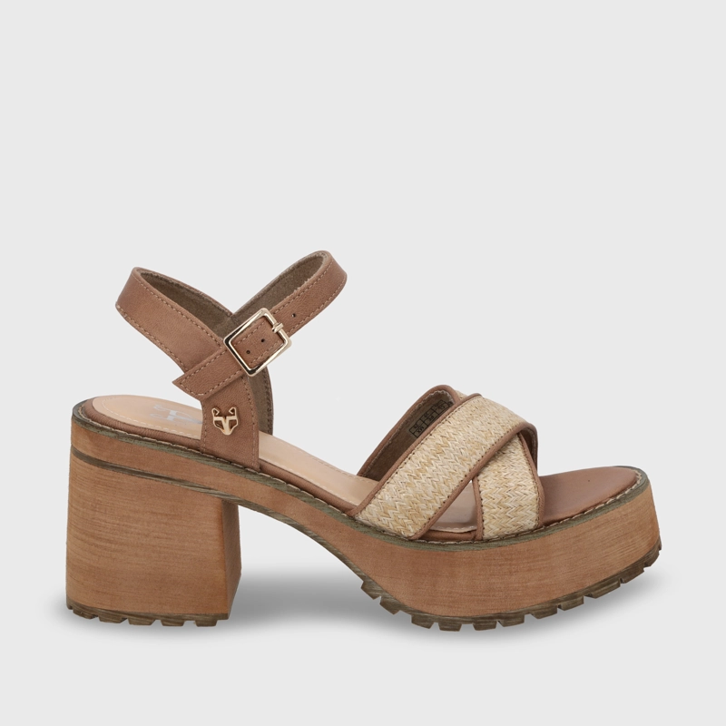 SANDALIA PLATAFORMA BEIGE MUJER 25796 - 2