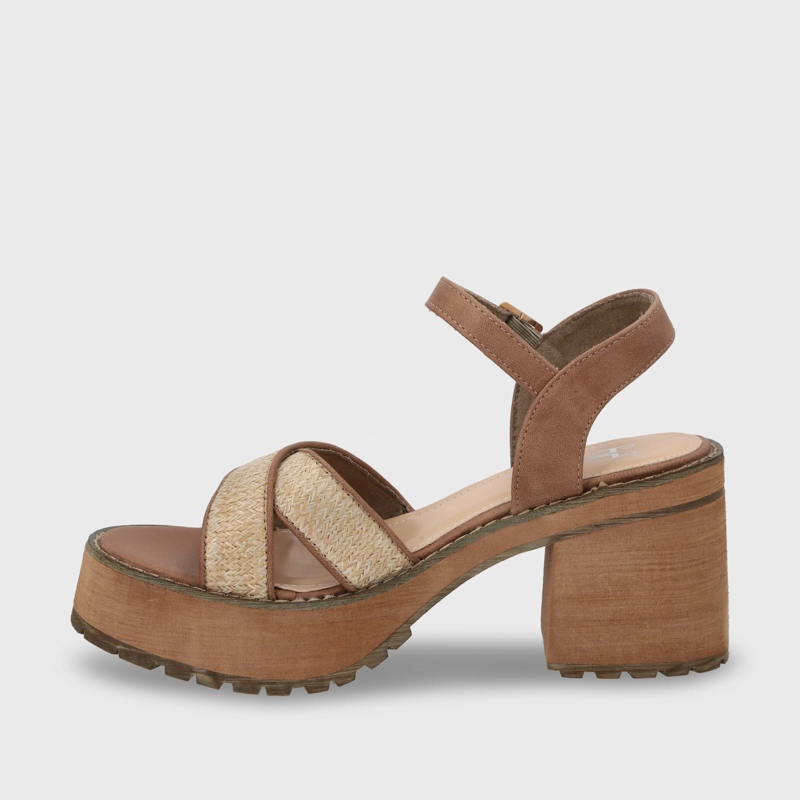 SANDALIA PLATAFORMA BEIGE MUJER 25796 - 5