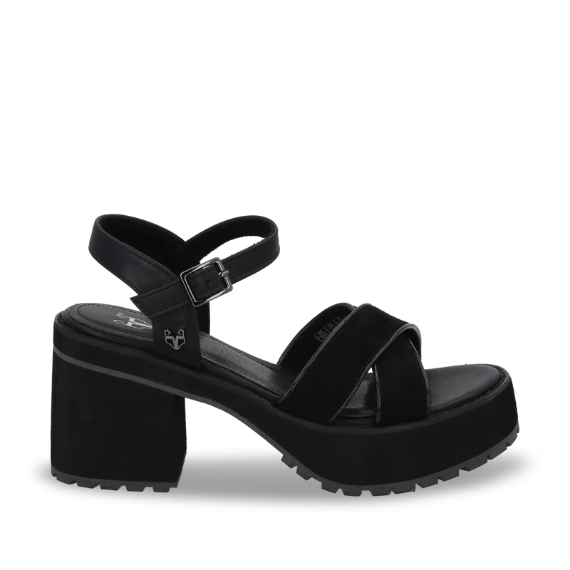 SANDALIA PLATAFORMA NEGRA MUJER 25796 - 1