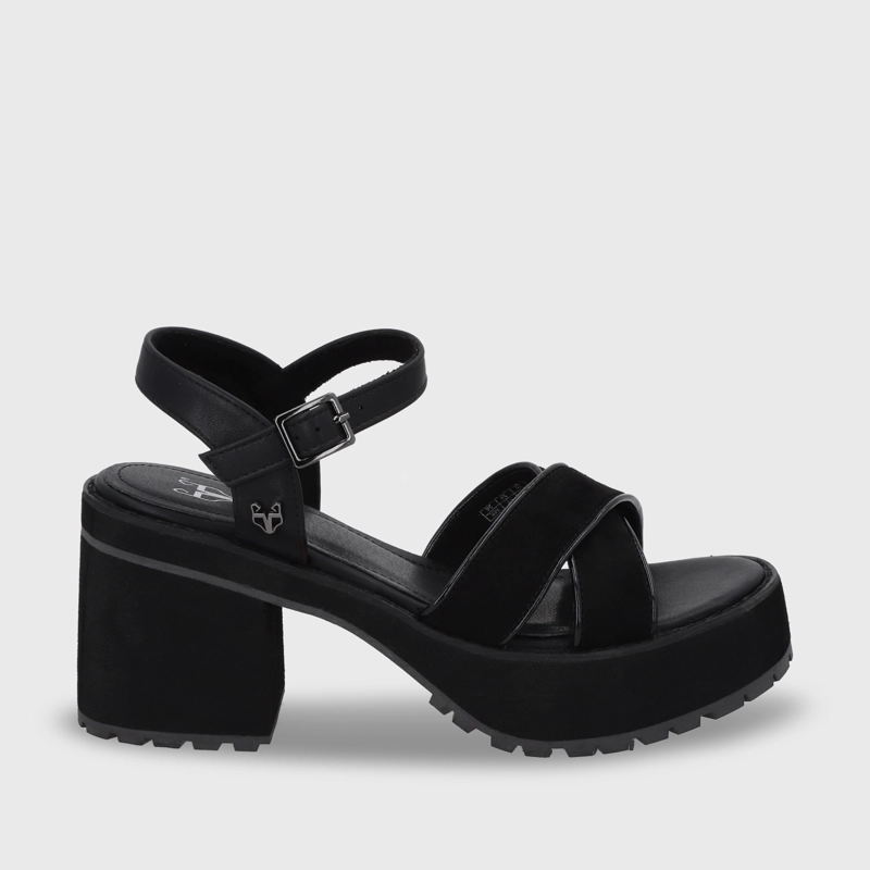 SANDALIA PLATAFORMA NEGRA MUJER 25796 - 2