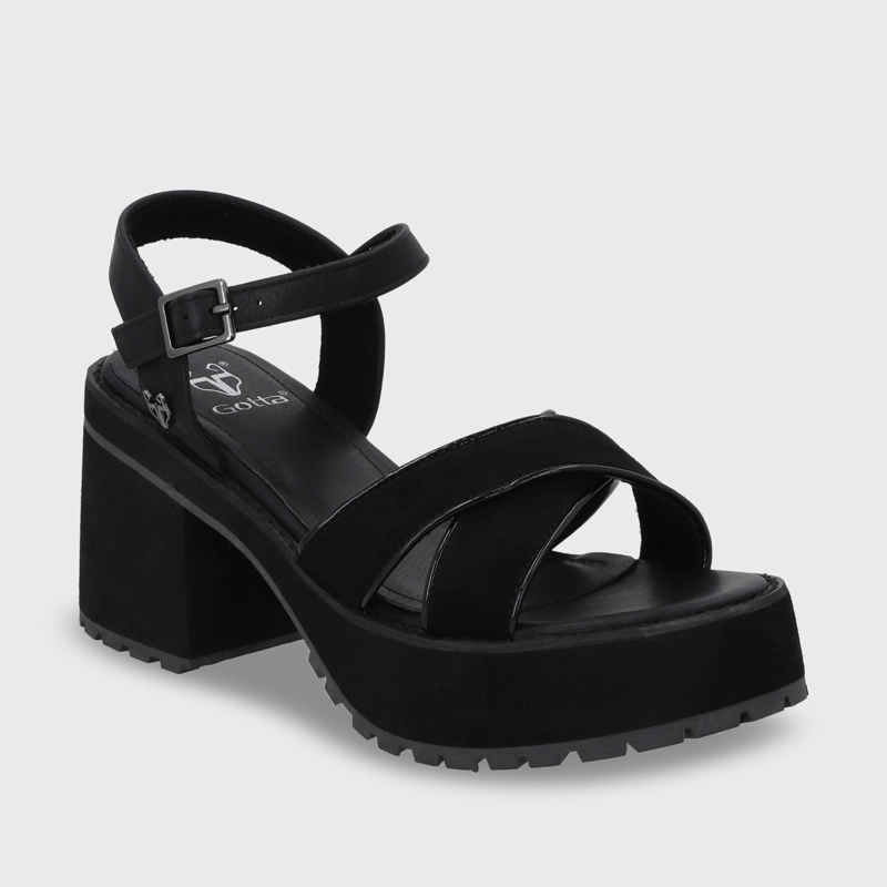 SANDALIA PLATAFORMA NEGRA MUJER 25796 - 3