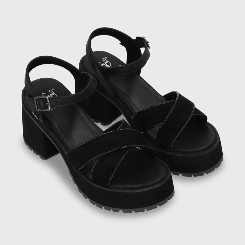 SANDALIA PLATAFORMA NEGRA MUJER 25796 - 4