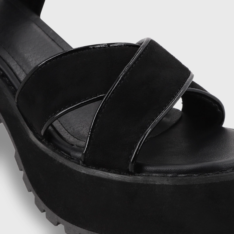 SANDALIA PLATAFORMA NEGRA MUJER 25796 - 7