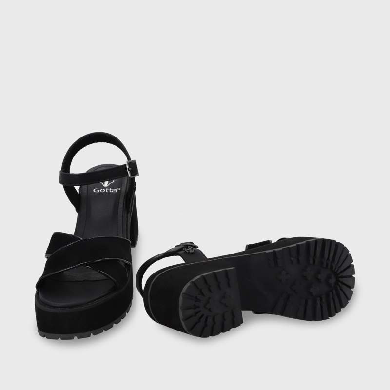 SANDALIA PLATAFORMA NEGRA MUJER 25796 - 8