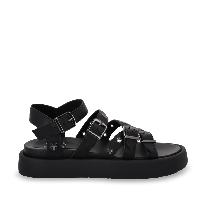 SANDALIA PLATAFORMA NEGRA MUJER 55950 - 1