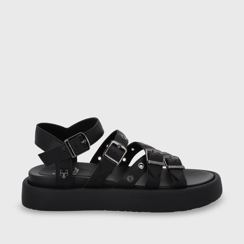 SANDALIA PLATAFORMA NEGRA MUJER 55950 - 2