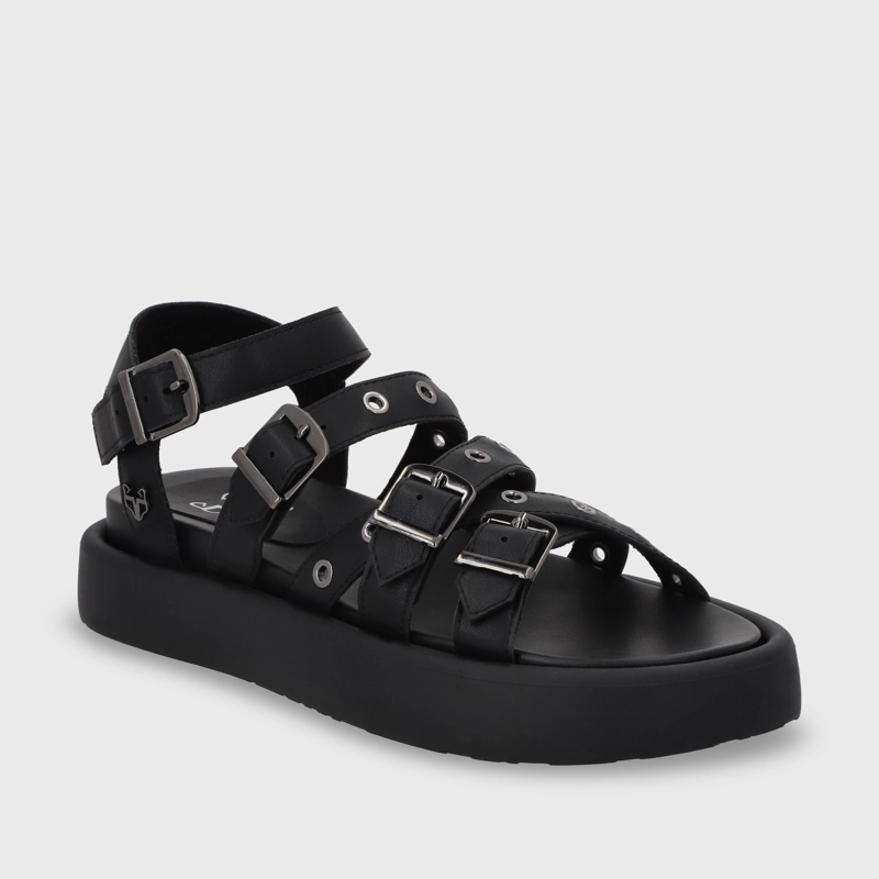 SANDALIA PLATAFORMA NEGRA MUJER 55950 - 3