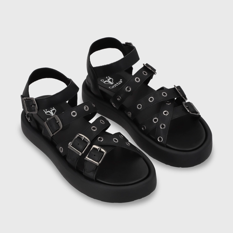 SANDALIA PLATAFORMA NEGRA MUJER 55950 - 4