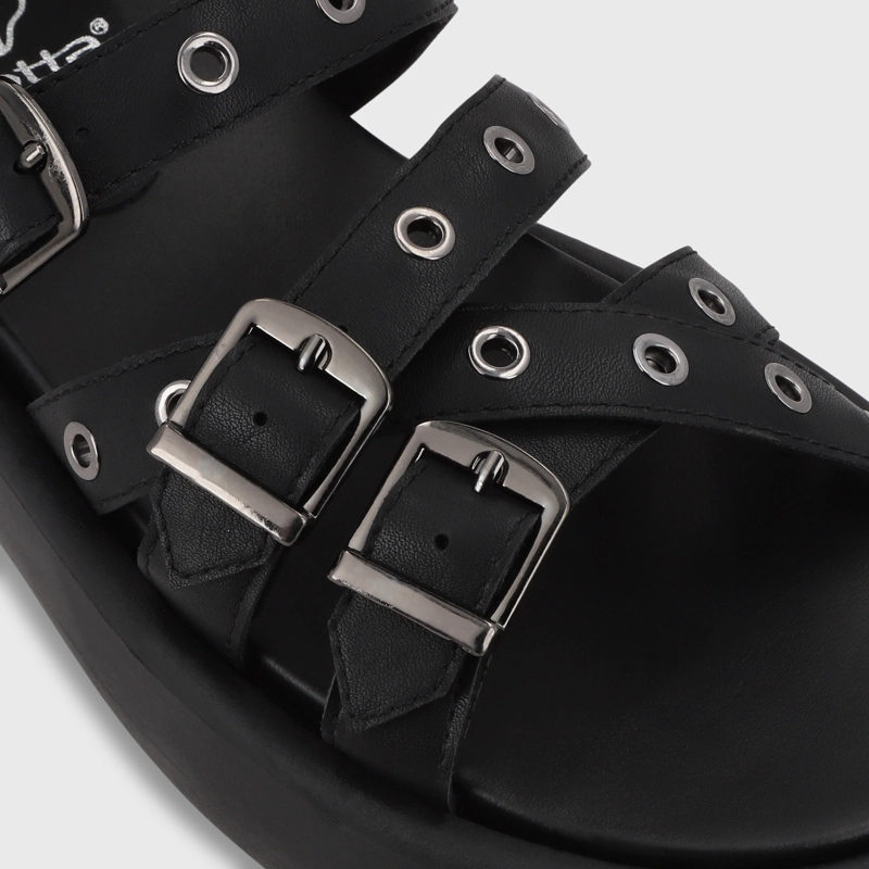 SANDALIA PLATAFORMA NEGRA MUJER 55950 - 7