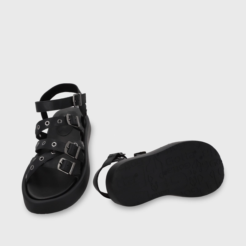 SANDALIA PLATAFORMA NEGRA MUJER 55950 - 8