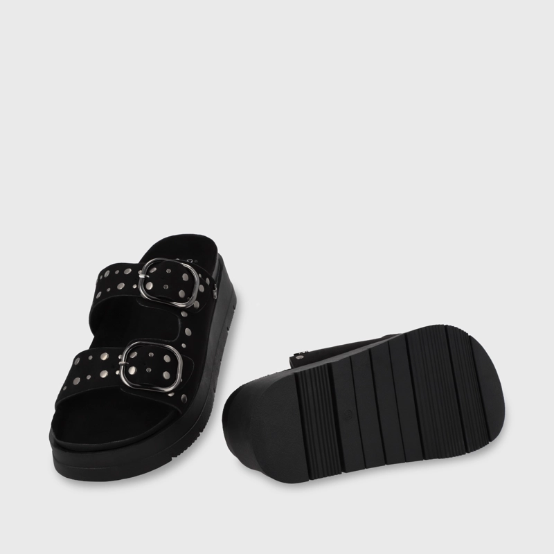 SANDALIA PLATAFORMA NEGRA MUJER 55230 - 7