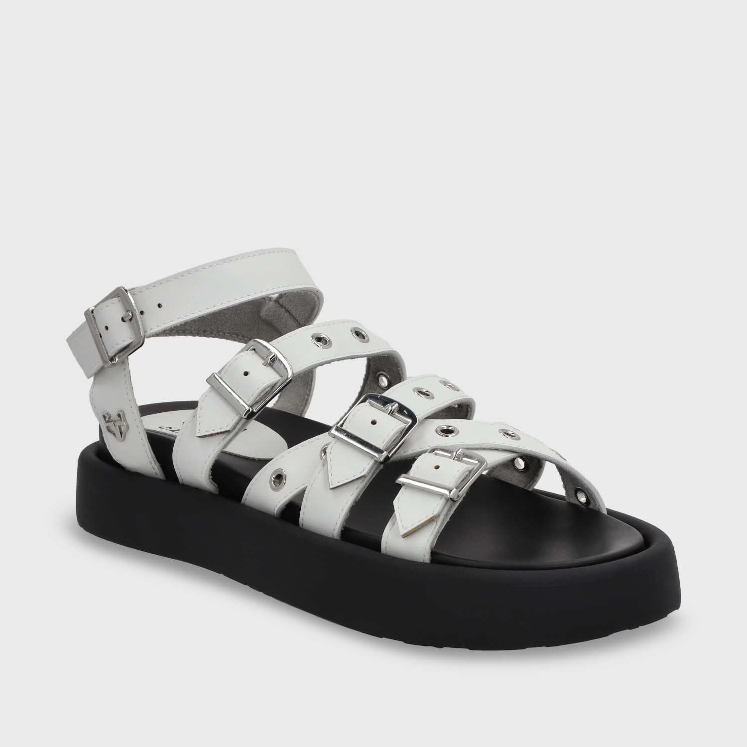 SANDALIA PLANA BLANCA MUJER 55950 - 2