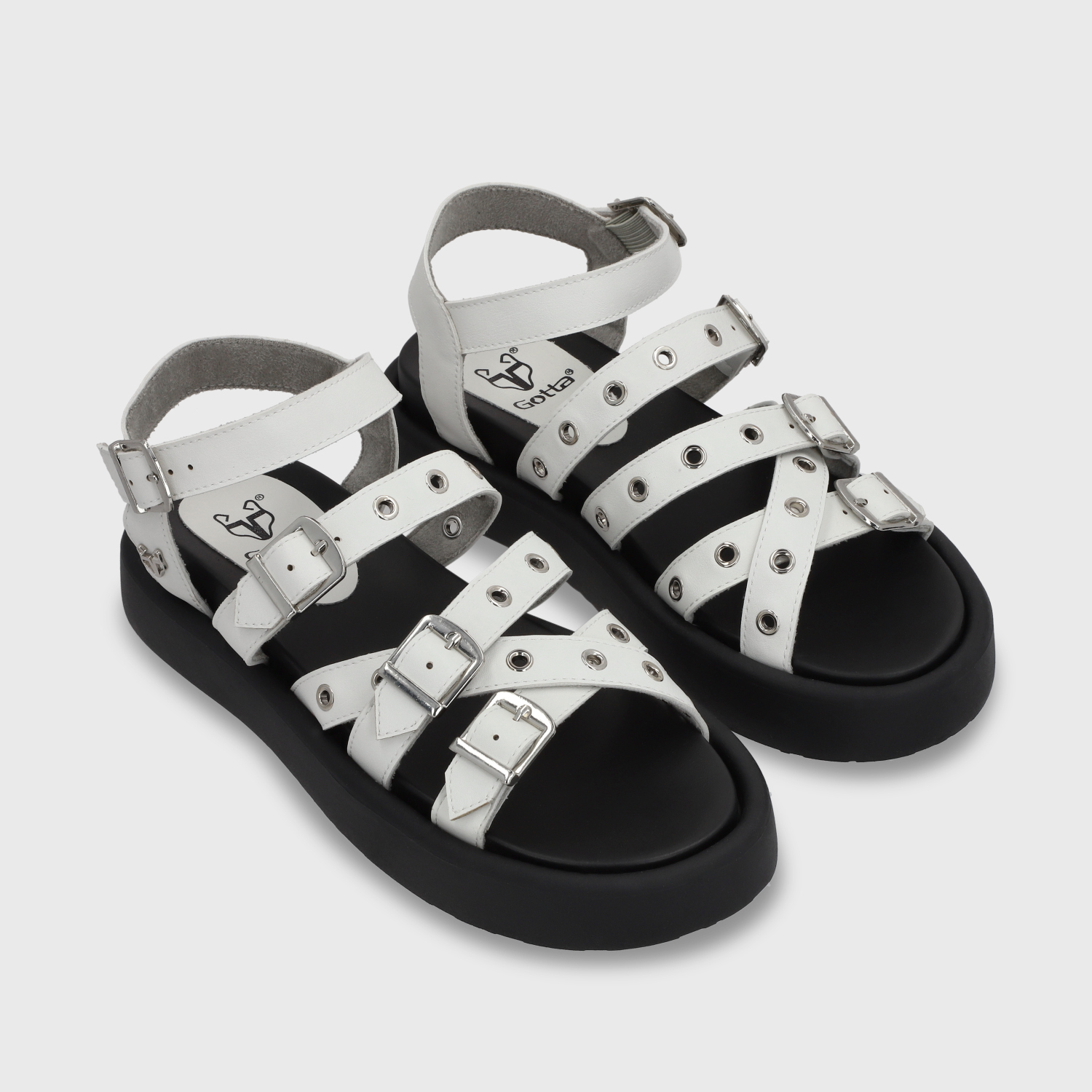 SANDALIA PLANA BLANCA MUJER 55950 - 3