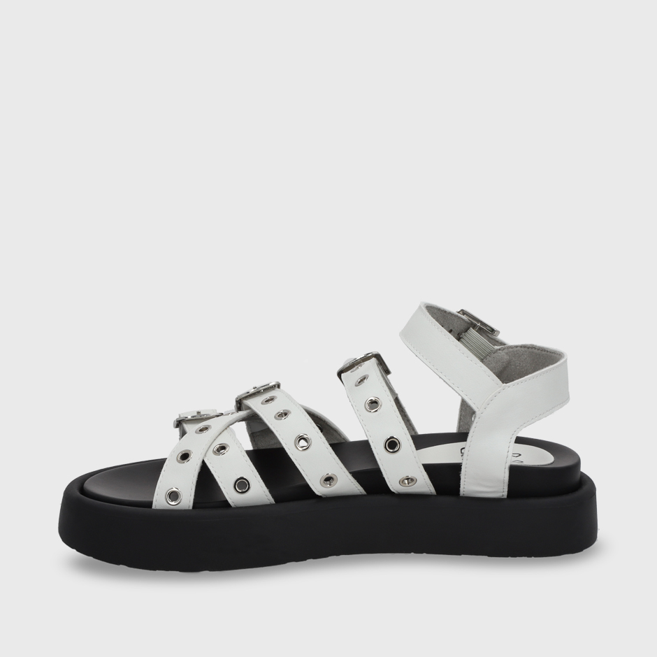 SANDALIA PLANA BLANCA MUJER 55950 - 4