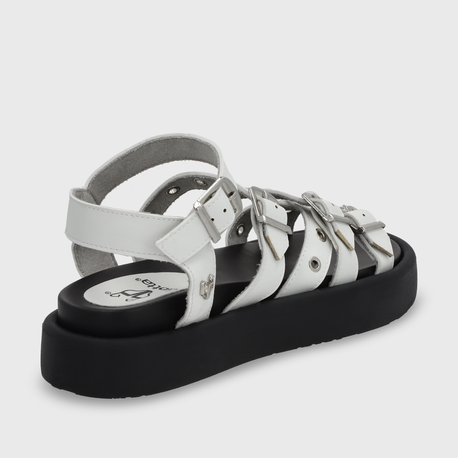 SANDALIA PLANA BLANCA MUJER 55950 - 5