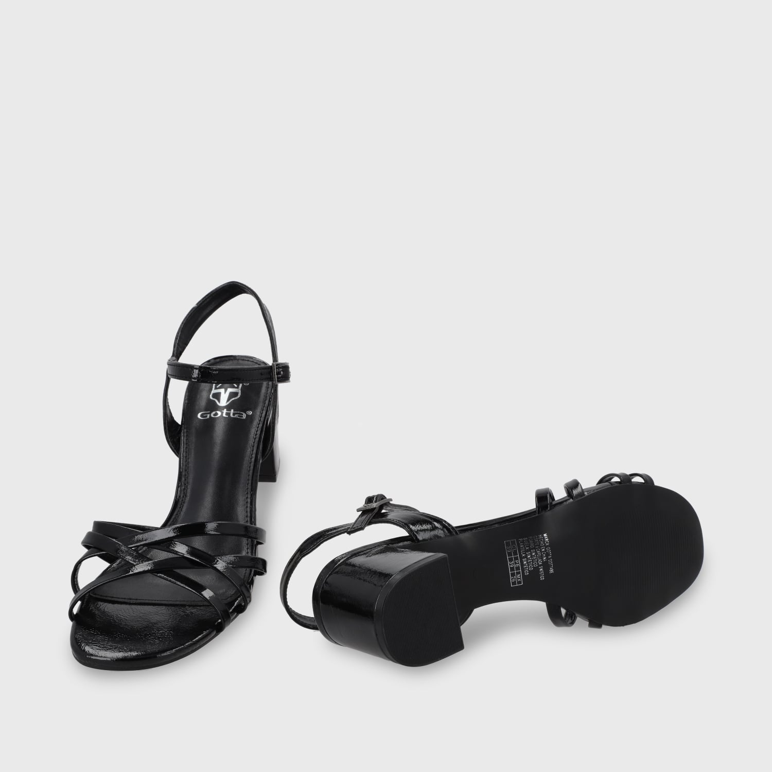SANDALIA TACO NEGRA MUJER 55901 - 8