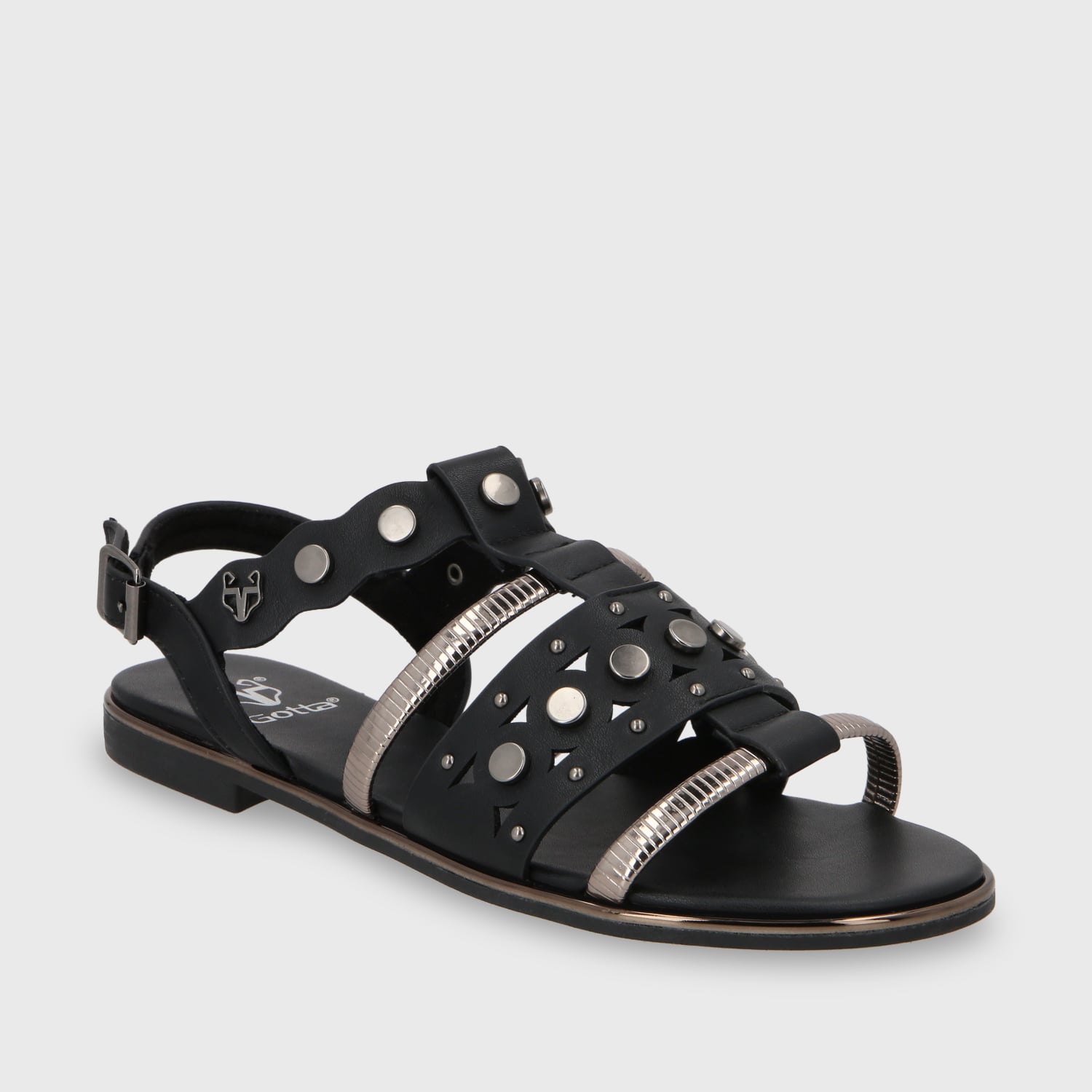 SANDALIA PLANO NEGRO MUJER 55212 - 3