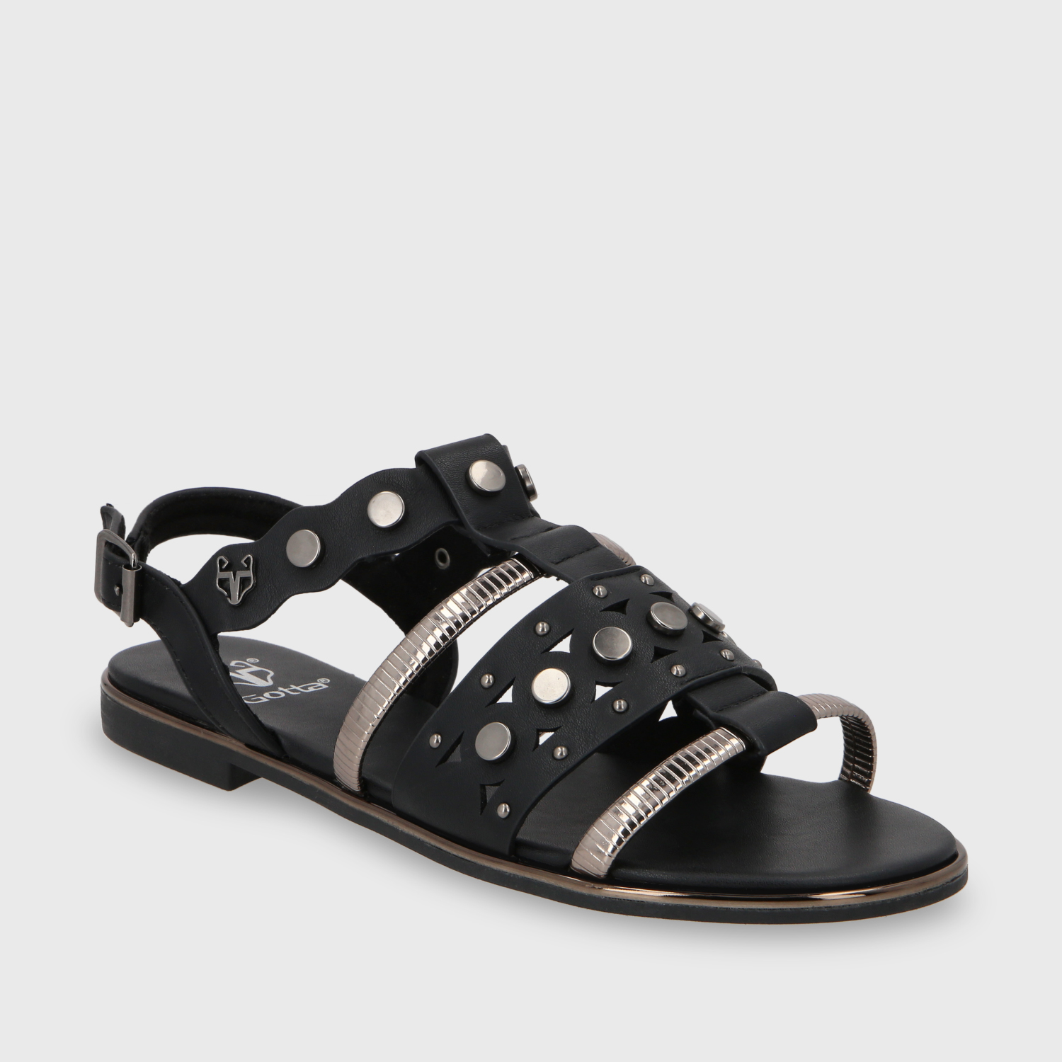 SANDALIA PLANO NEGRO MUJER 55212 - 3