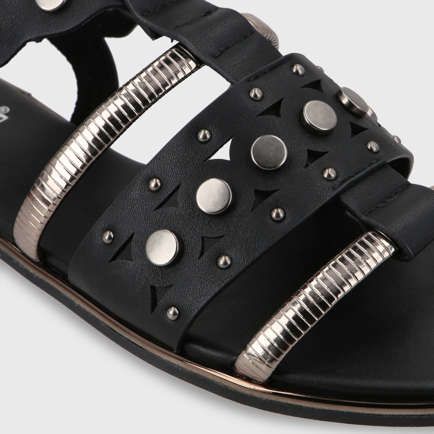 SANDALIA PLANO NEGRO MUJER 55212 - 7