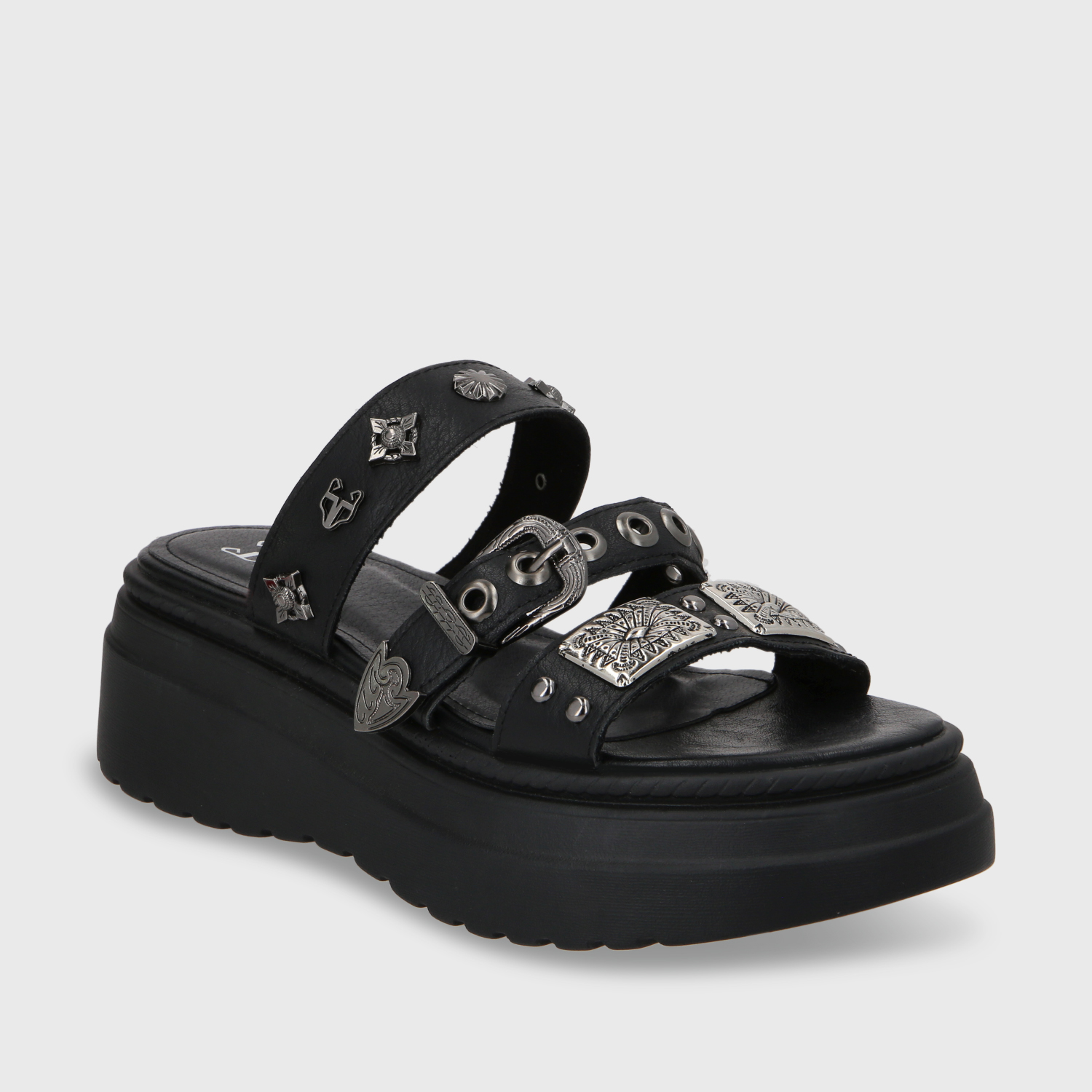 SANDALIA PLATAFORMA NEGRO MUJER 55922 - 3