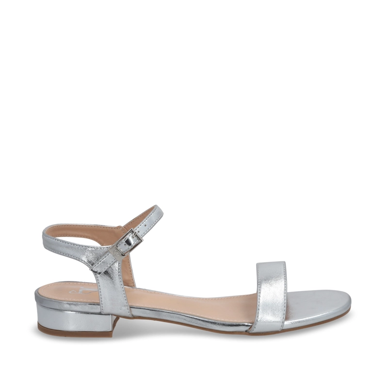 SANDALIA PLANA PLATEADA MUJER 55201 - 1