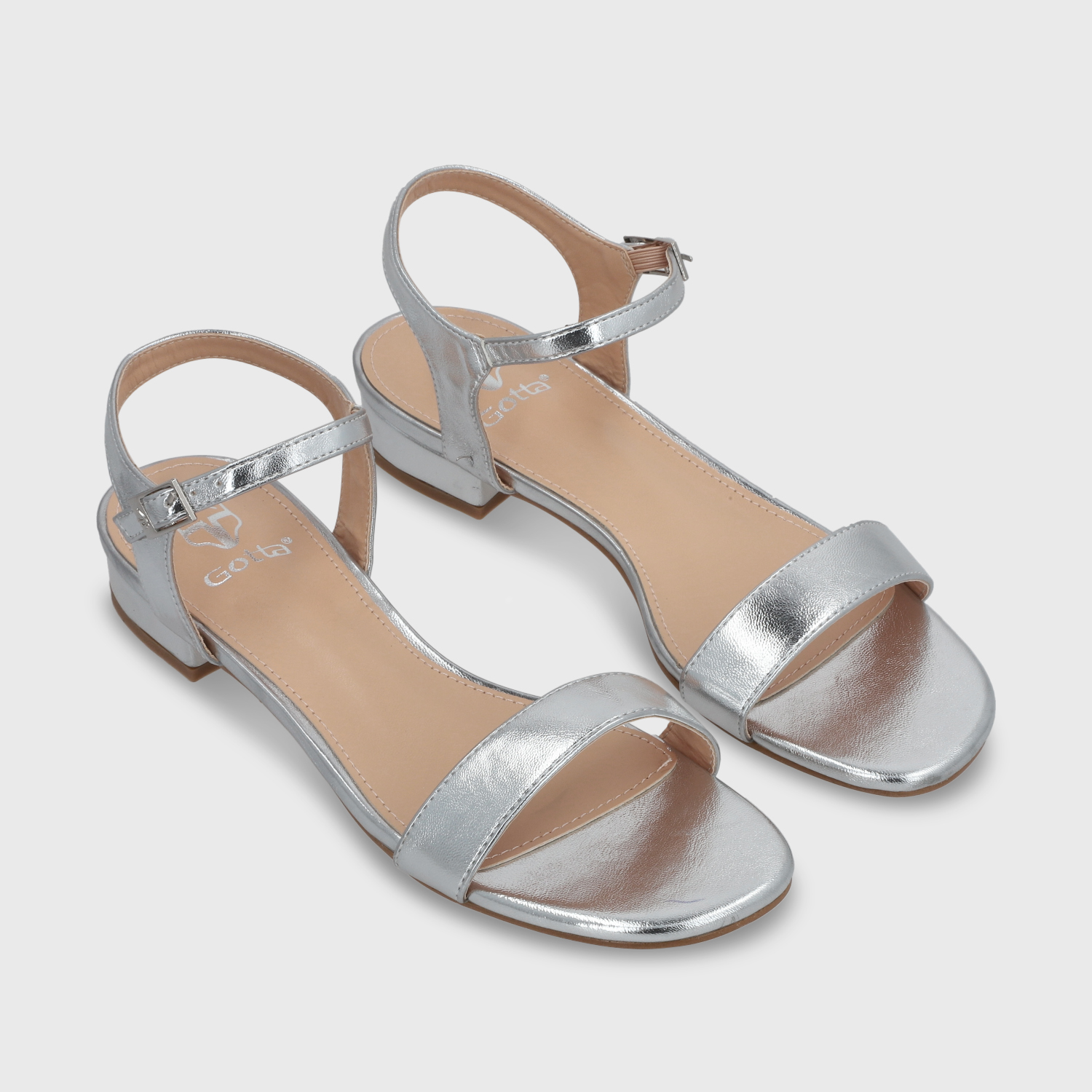 SANDALIA PLANA PLATEADA MUJER 55201 - 3