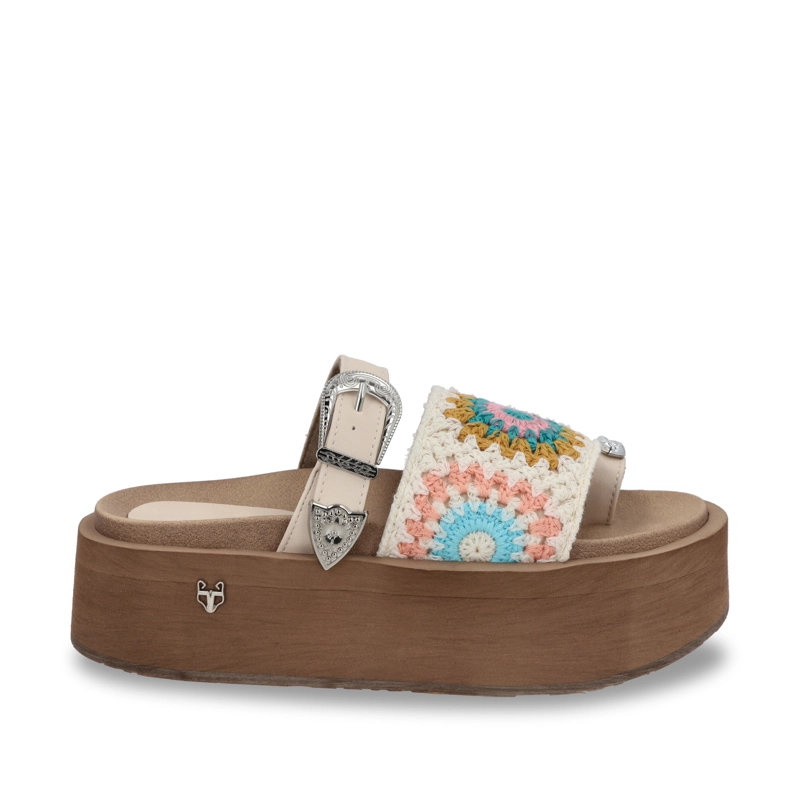 SANDALIA PLATAFORMA MULTICOLOR MUJER 55942 - 1