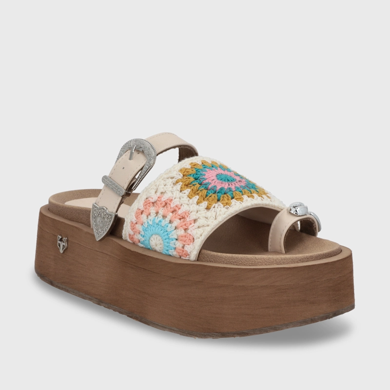 SANDALIA PLATAFORMA MULTICOLOR MUJER 55942 - 3