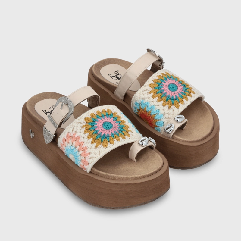SANDALIA PLATAFORMA MULTICOLOR MUJER 55942 - 4