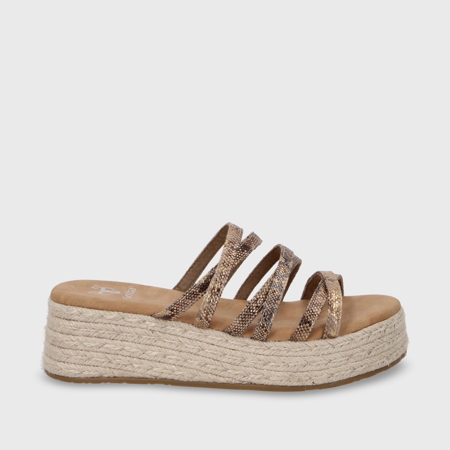 SANDALIA PLATAFORMA DORADA MUJER 55972 - 2
