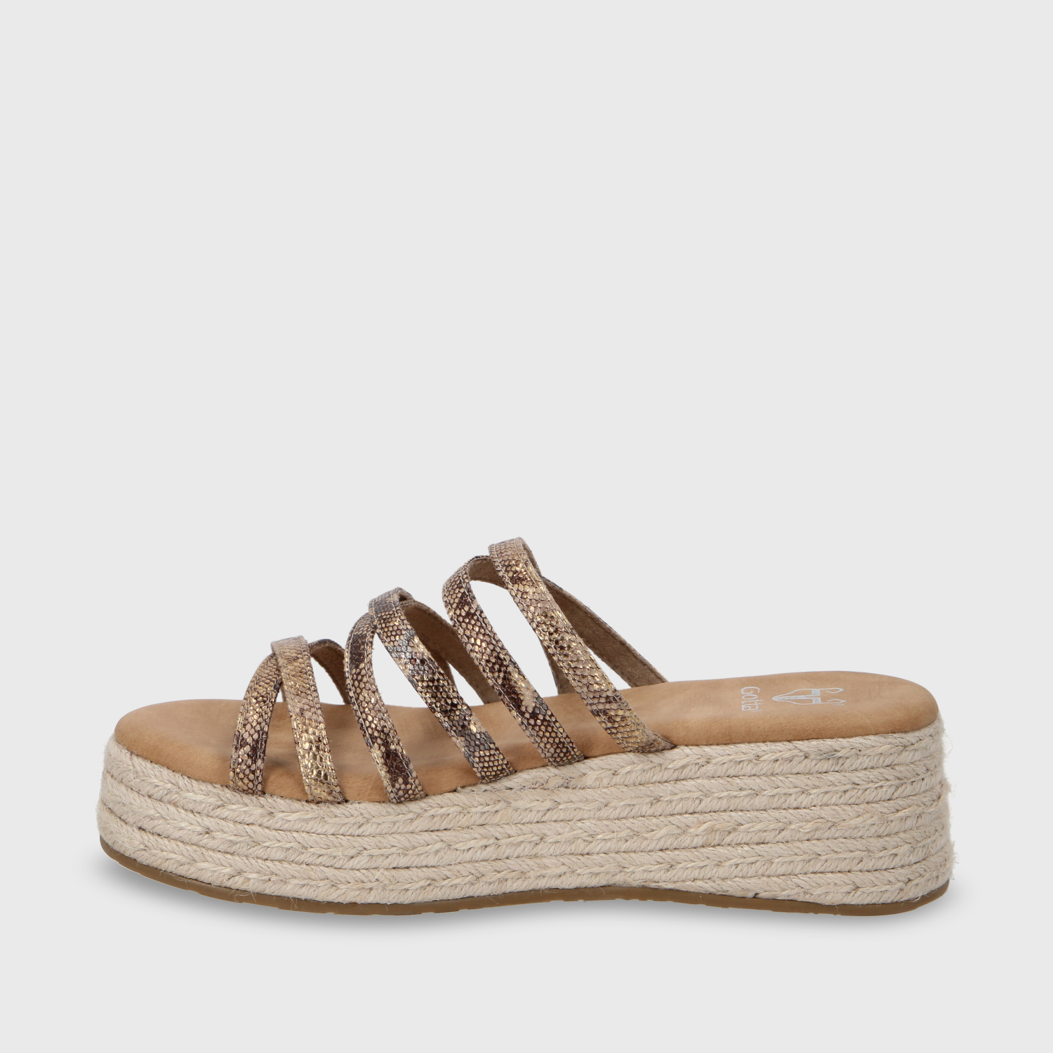 SANDALIA PLATAFORMA DORADA MUJER 55972 - 5
