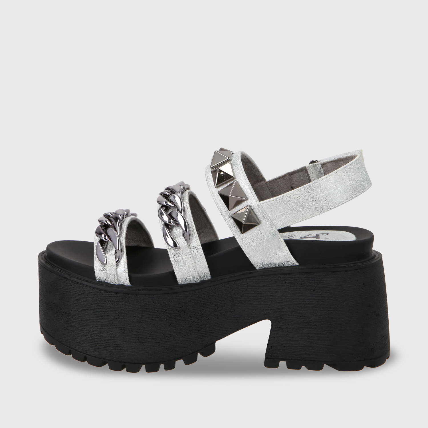 SANDALIA PLATAFORMA PLATEADO MUJER 15675 - 5