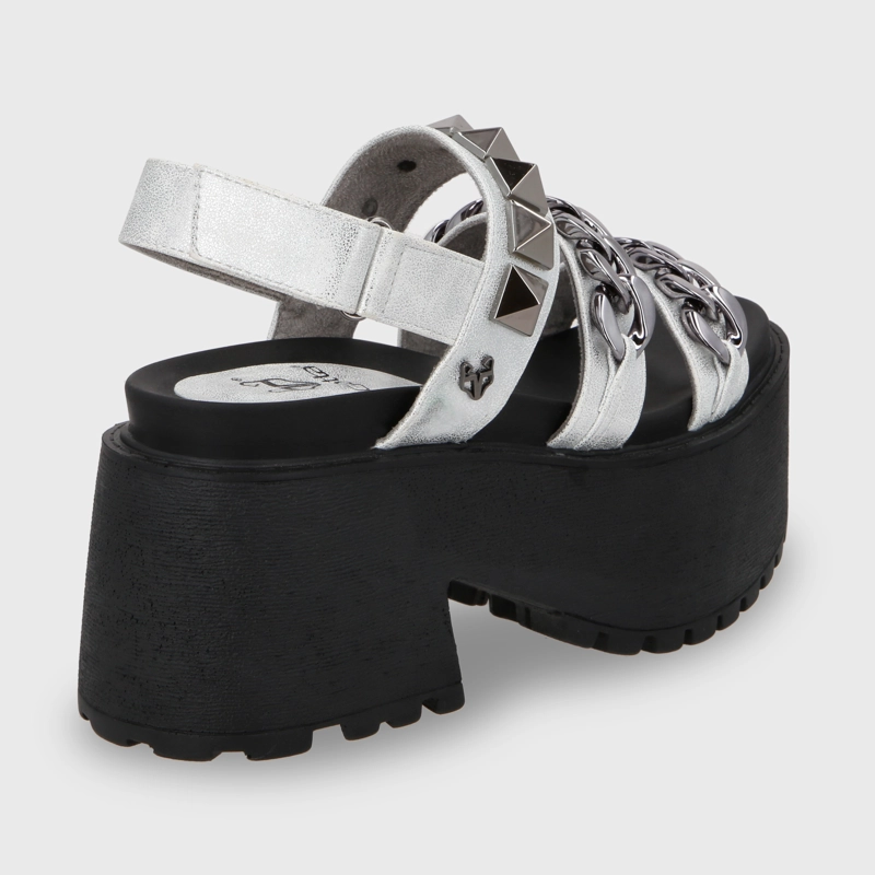 SANDALIA PLATAFORMA PLATEADO MUJER 15675 - 6