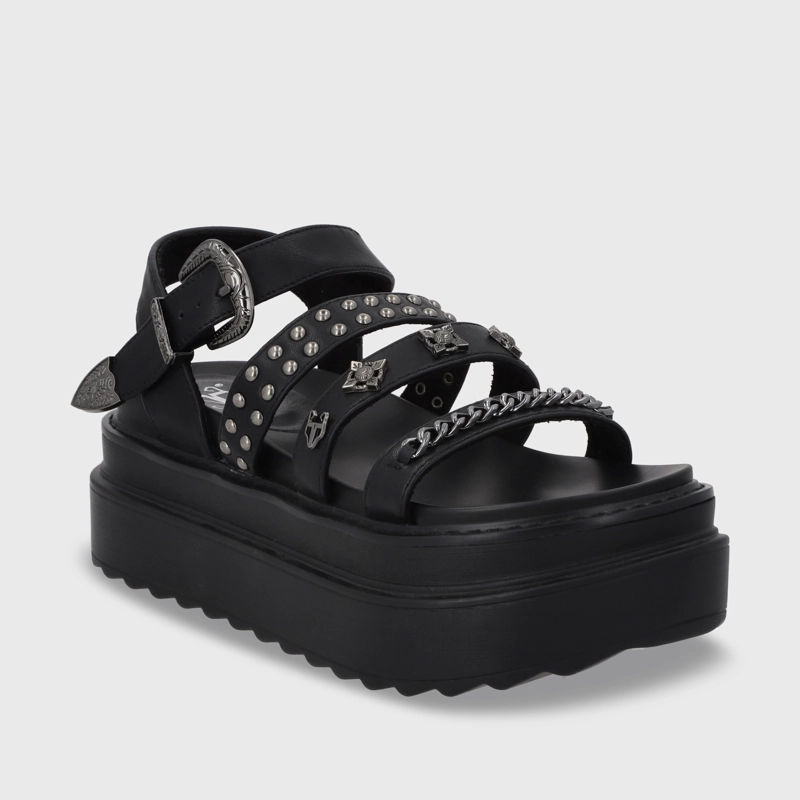 SANDALIA PLATAFORMA NEGRO MUJER 25235 - 2