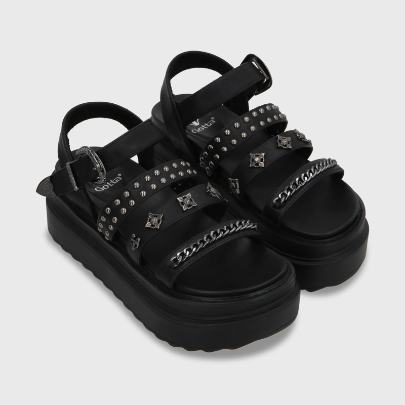 SANDALIA PLATAFORMA NEGRO MUJER 25235 - 3