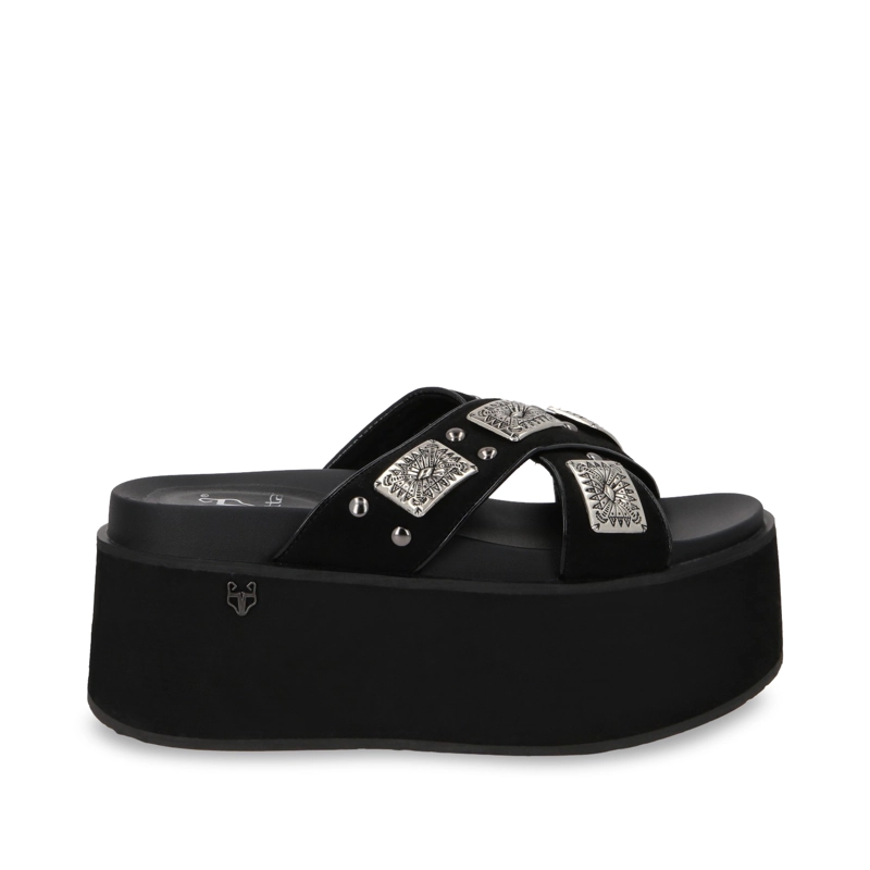 SANDALIA PLATAFORMA NEGRO MUJER 35187 - 1