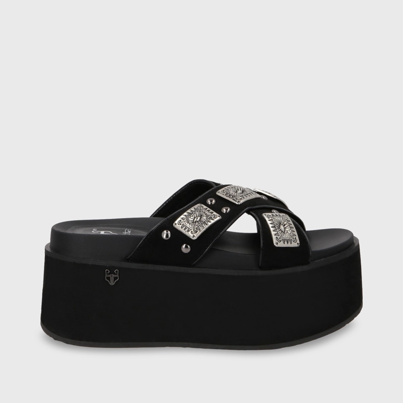 SANDALIA PLATAFORMA NEGRO MUJER 35187 - 2