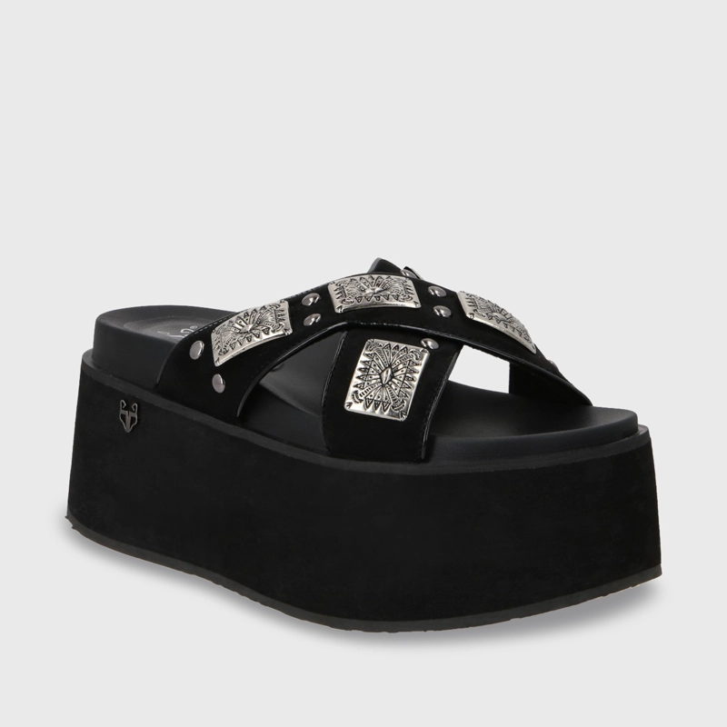 SANDALIA PLATAFORMA NEGRO MUJER 35187 - 3