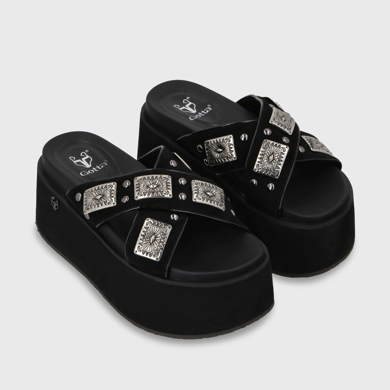 SANDALIA PLATAFORMA NEGRO MUJER 35187 - 4