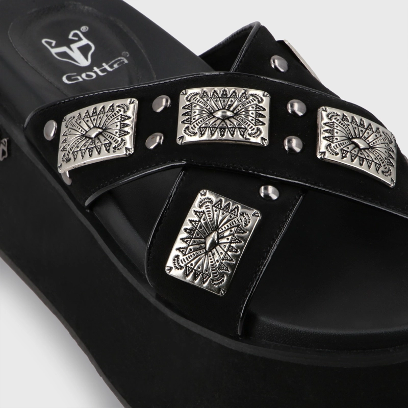 SANDALIA PLATAFORMA NEGRO MUJER 35187 - 7