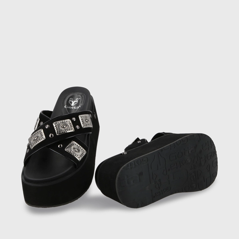 SANDALIA PLATAFORMA NEGRO MUJER 35187 - 8
