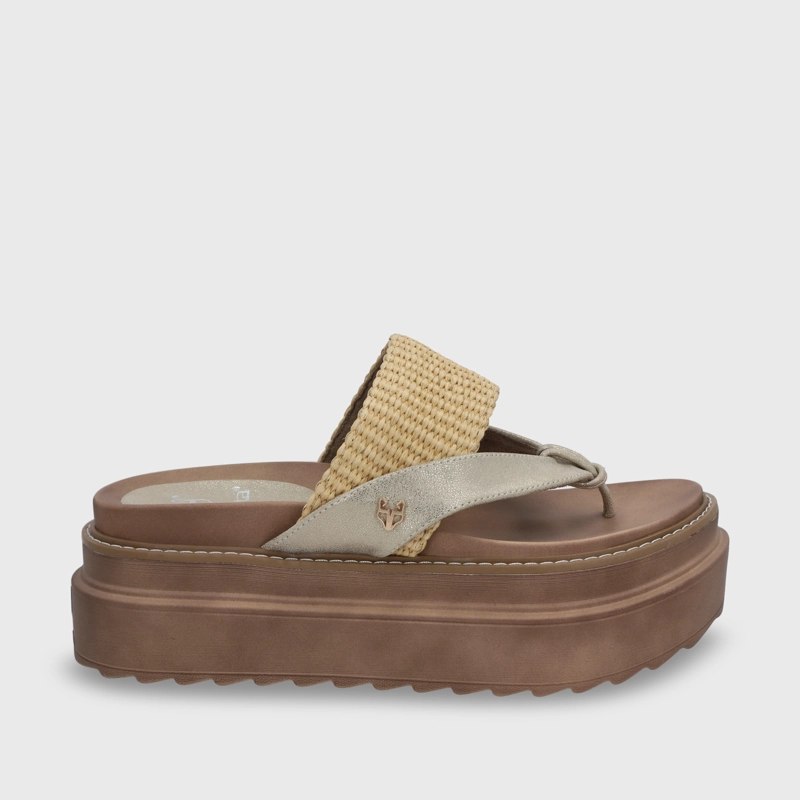 SANDALIA PLATAFORMA BEIGE MUJER 25234 - 1